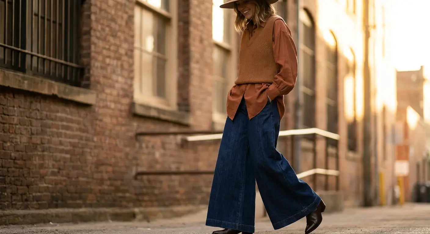 10 Ways to Style Wide-Leg Jeans: XS to 5XL This Season